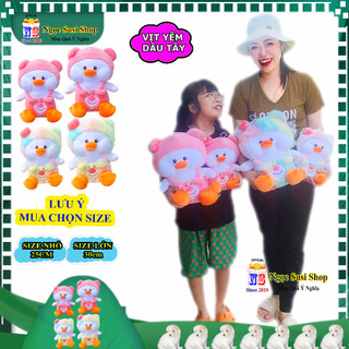 GẤU BÔNG VỊT YẾM DÂU TÂY SIÊU CƯNG CHO BÉ YÊU CẦM CHƠI ÔM NGỦ - thú nhồi bông đồ chơi doll toy búp bê [NGỌC SUSI]