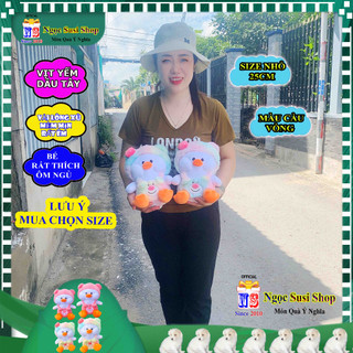 GẤU BÔNG VỊT YẾM DÂU TÂY SIÊU CƯNG CHO BÉ YÊU CẦM CHƠI ÔM NGỦ - thú nhồi bông đồ chơi doll toy búp bê [NGỌC SUSI]
