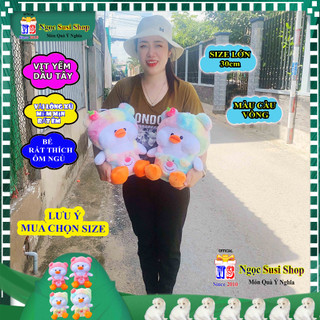 GẤU BÔNG VỊT YẾM DÂU TÂY SIÊU CƯNG CHO BÉ YÊU CẦM CHƠI ÔM NGỦ - thú nhồi bông đồ chơi doll toy búp bê [NGỌC SUSI]