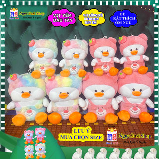 GẤU BÔNG VỊT YẾM DÂU TÂY SIÊU CƯNG CHO BÉ YÊU CẦM CHƠI ÔM NGỦ - thú nhồi bông đồ chơi doll toy búp bê [NGỌC SUSI]