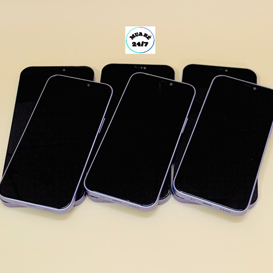 Mô hình ip 12 và 12 mini với tông màu tím mộng mơ dùng để trưng bày