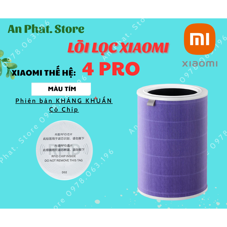 Lõi lọc không khí XIAOMI :Thế hệ 4 PRO ,Có gắn Chíp, Màng lọc Xiaomi ...