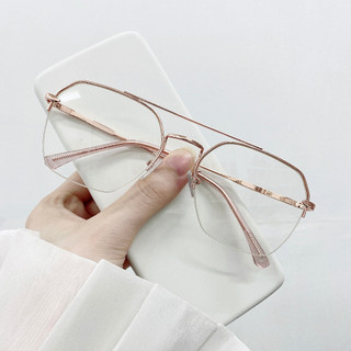 Gọng Kính Cận - Gọng Kim Loại Xẻ Cước Unisex Chống Ánh Sáng Xanh Phong Cách Hàn Quốc 72718