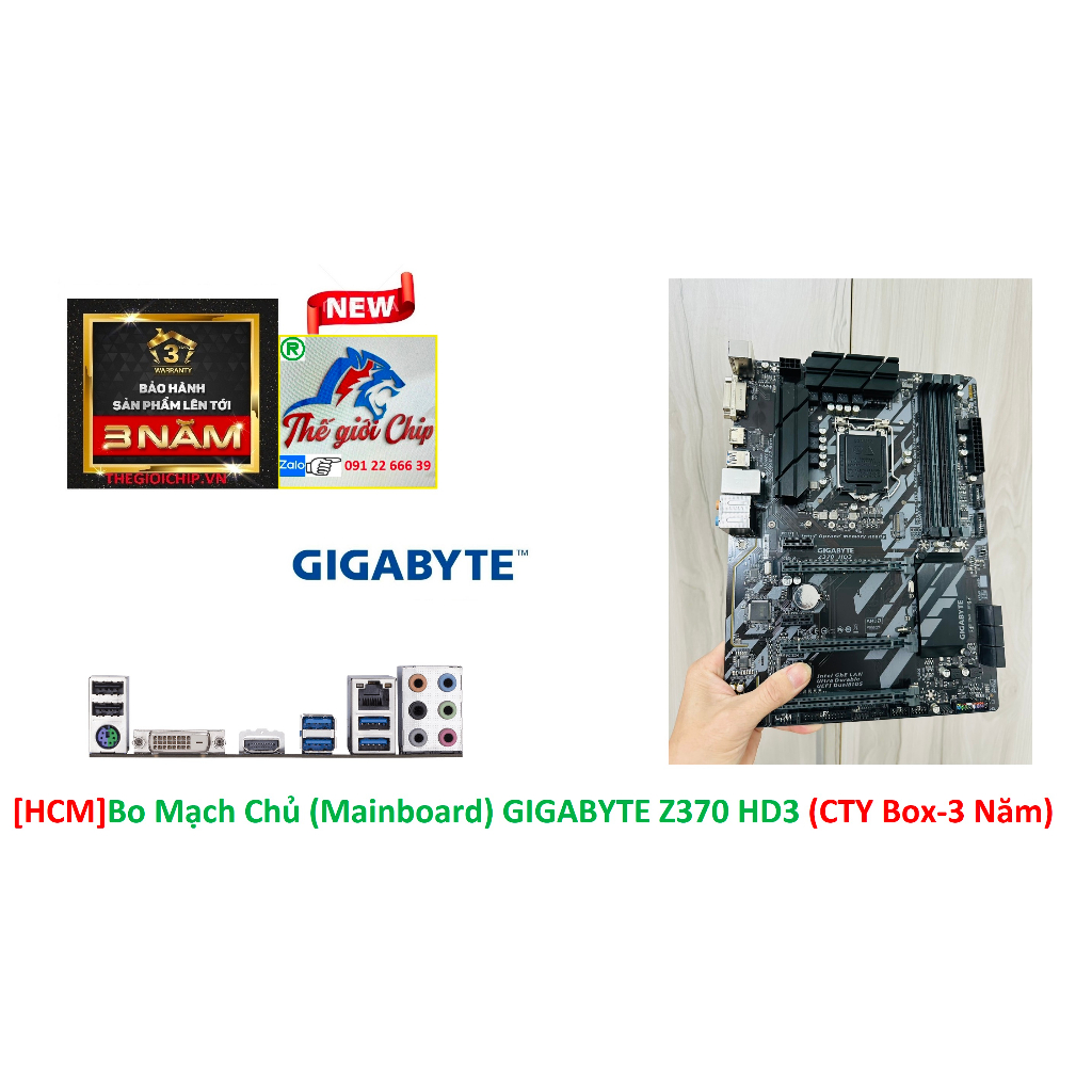 [HCM]Bo Mạch Chủ (Mainboard) GIGABYTE Z370 HD3 (CTY Box-3 Năm) | Shopee ...
