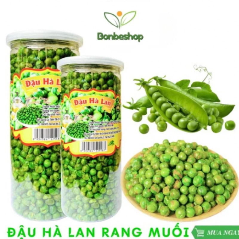 450gr Đậu Hà Lan Sấy Giòn Rang Muối, thơm, ngon như hình