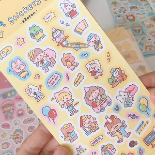 Hình dán sticker cute trang trí toploader zZoton không thấm nước