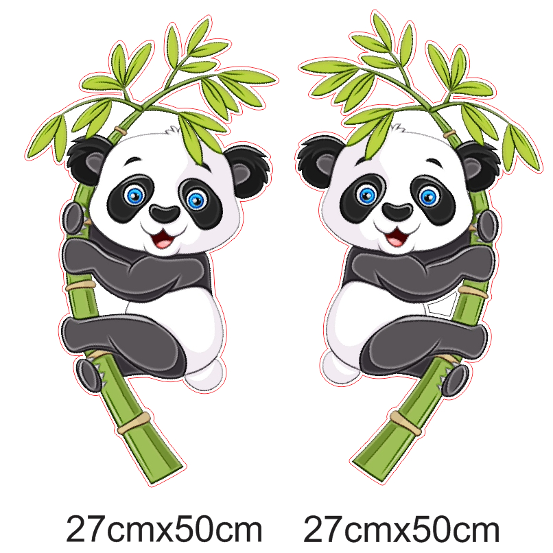 Decal Gấu Trúc dán xe ô tô, sticker dán cửa kính, xe tải