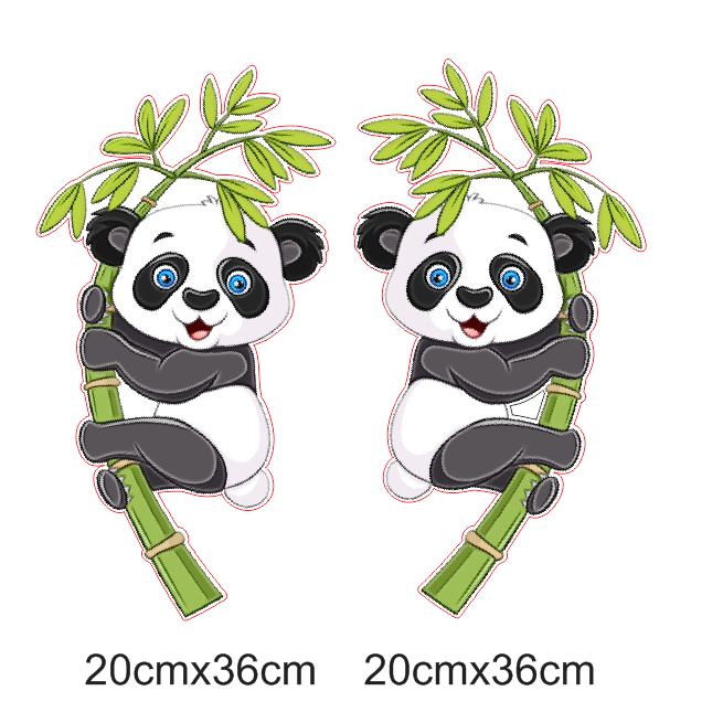 Decal Gấu Trúc dán xe ô tô, sticker dán cửa kính, xe tải