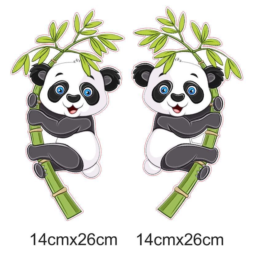Decal Gấu Trúc dán xe ô tô, sticker dán cửa kính, xe tải
