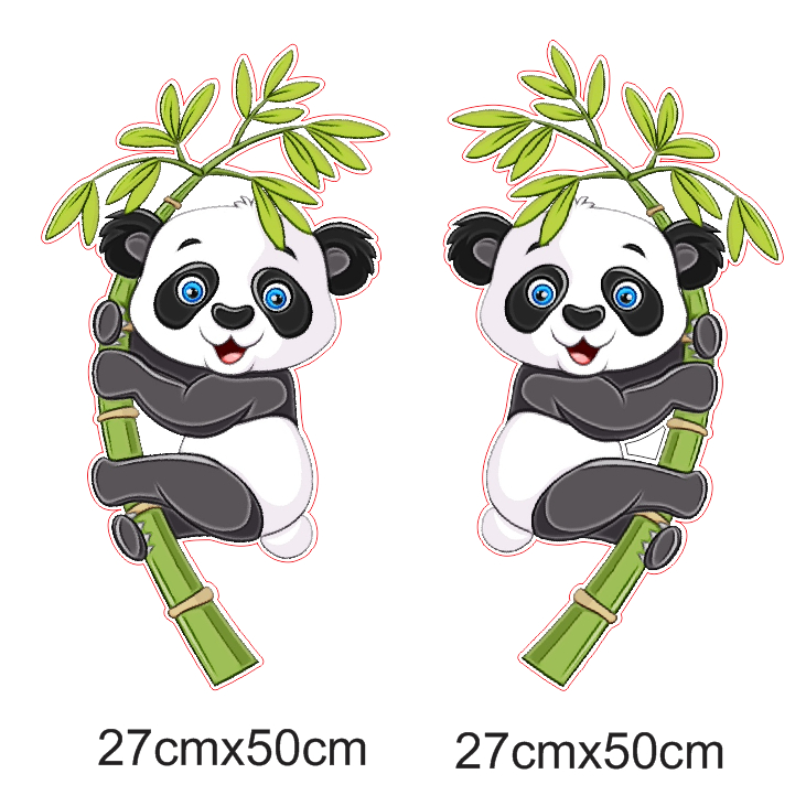 Decal Gấu Trúc dán xe ô tô, sticker dán cửa kính, xe tải