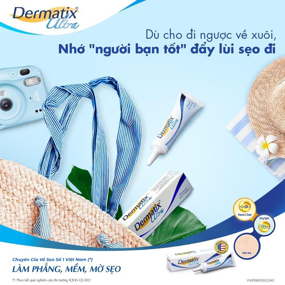 Dermatix Ultra Gel Làm Mờ Thâm sẹo kem làm phẳng sẹo lồi sẹo thâm 15g
