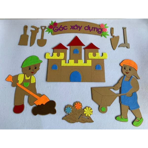TRANH GÓC STEAM - bìa carton phối nỉ - trang trí mầm non