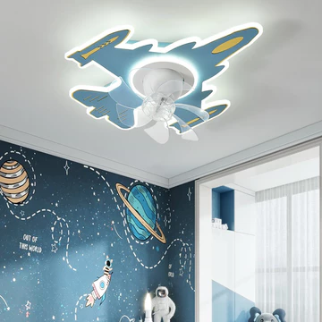 Đèn quạt ốp trần trang trí phòng cho Bé,Quạt cho trần thấp có remote từ xa ánh sáng đổi màu 3 chế độ,mẫu mới hiện đại