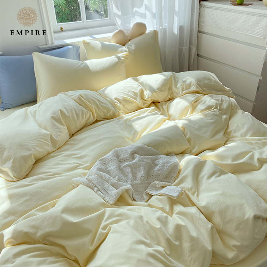 Bộ chăn ga gối cotton tici EMPIRE set 5 món ga trải giường bo chun drap đẹp - EMPIRE Bedding & Decor