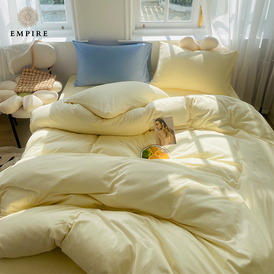 Bộ chăn ga gối cotton tici EMPIRE set 5 món ga trải giường bo chun drap đẹp - EMPIRE Bedding & Decor
