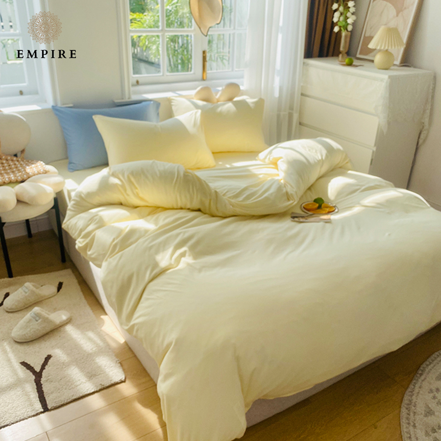 Bộ chăn ga gối cotton tici EMPIRE set 5 món ga trải giường bo chun drap đẹp - EMPIRE Bedding & Decor
