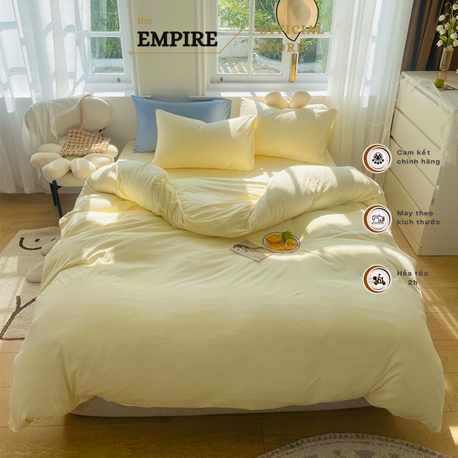 Bộ chăn ga gối cotton tici EMPIRE set 5 món ga trải giường bo chun drap đẹp - EMPIRE Bedding & Decor