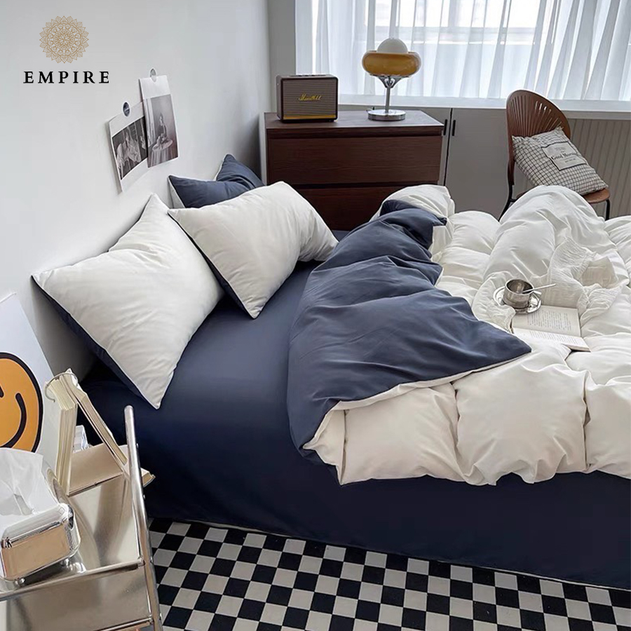 Bộ chăn ga gối cotton tici EMPIRE set 5 món ga trải giường bo chun drap đẹp - EMPIRE Bedding & Decor
