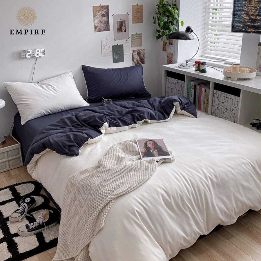 Bộ chăn ga gối cotton tici EMPIRE set 5 món ga trải giường bo chun drap đẹp - EMPIRE Bedding & Decor