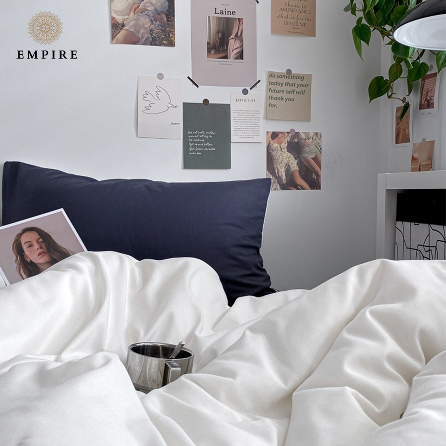 Bộ chăn ga gối cotton tici EMPIRE set 5 món ga trải giường bo chun drap đẹp - EMPIRE Bedding & Decor