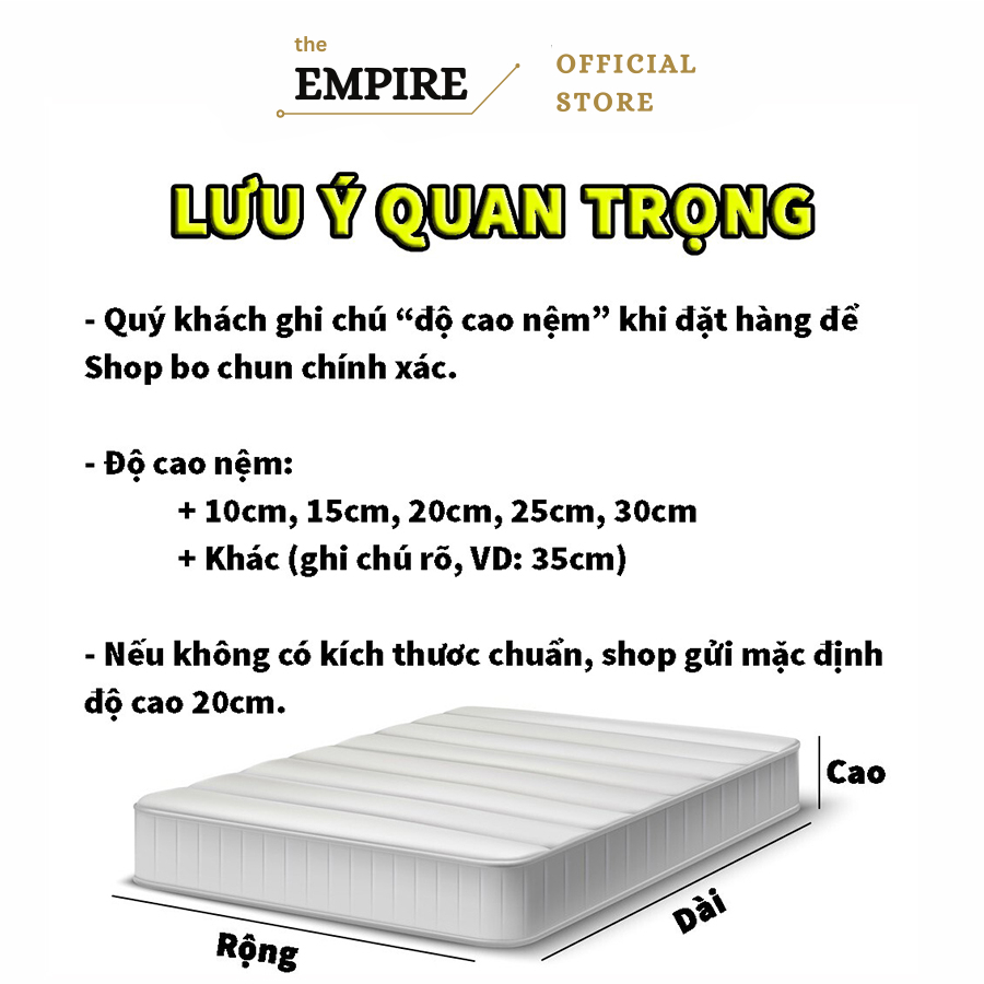 Bộ chăn ga gối cotton tici EMPIRE set 5 món ga trải giường bo chun drap đẹp - EMPIRE Bedding & Decor