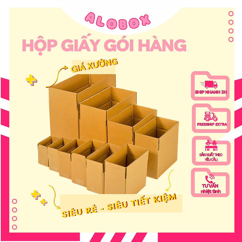 Hộp giấy gói hàng, đóng hàng, Hộp carton đựng quà combo 10 hộp ...