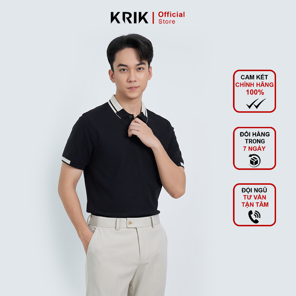 Áo Polo Nam KRIK Cổ Đức Chất Liệu Cotton Cao Cấp Form Fitted Ôm Vừa Vặn PL2021