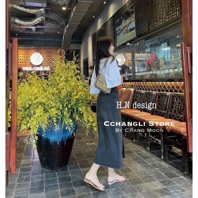 CHÂN VÁY JEASN NỮ SIÊU XINH XÁM KHÓI  #930