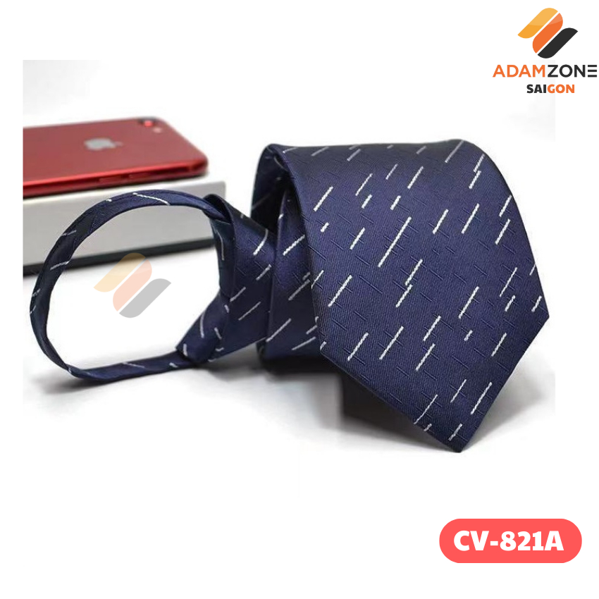 Cà vạt nam màu xanh thắt sẵn khóa kéo bản to 8cm phong cách chững chạc ...