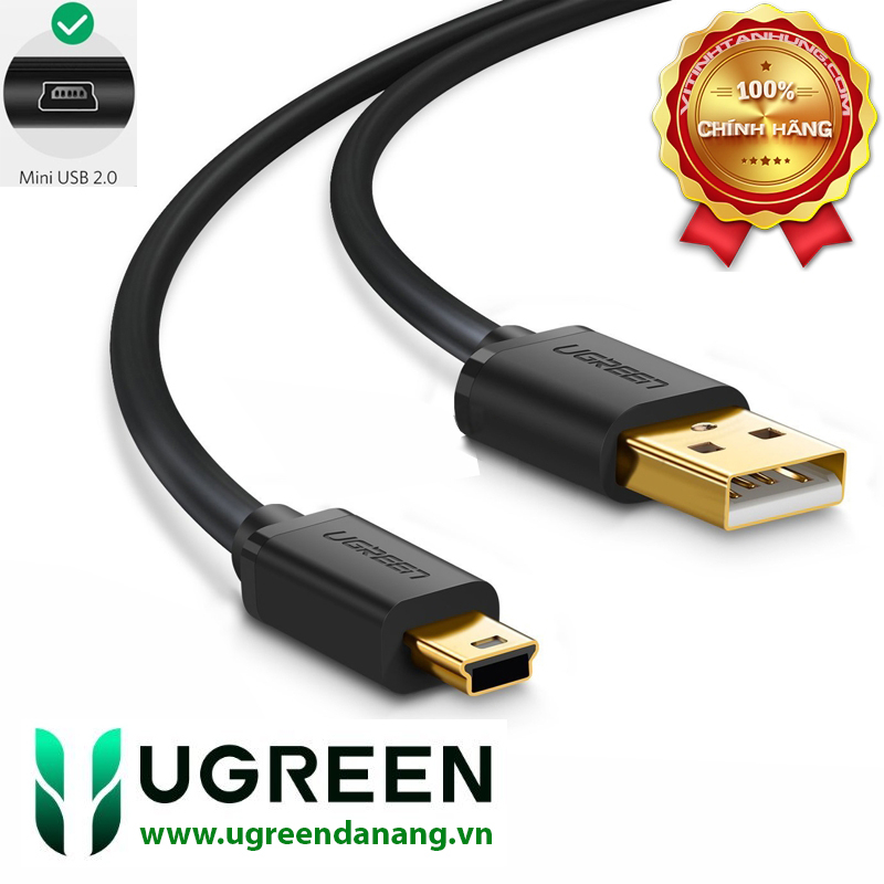 Cáp USB 2.0 to USB Mini 3m mạ vàng Chính hãng Ugreen 10386 | Shopee ...