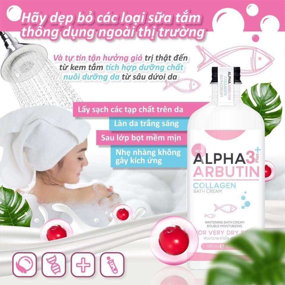 Sữa Tắm Dưỡng Trắng Da Alpha Arbutin 3+ Chính hãng Thái Lan 350ml