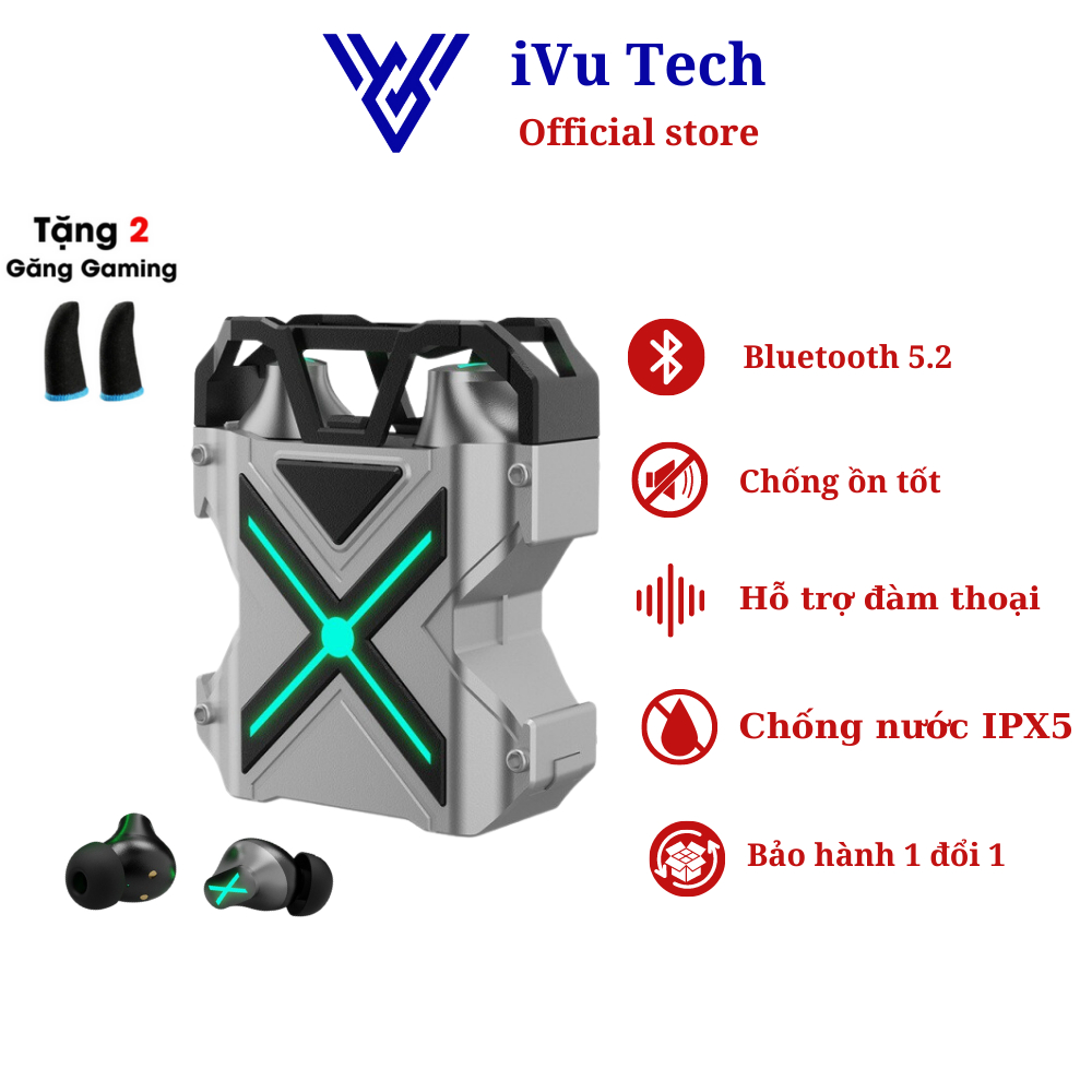Tai nghe bluetooth không dây chơi game K89 vỏ kim loại và nắp bật có