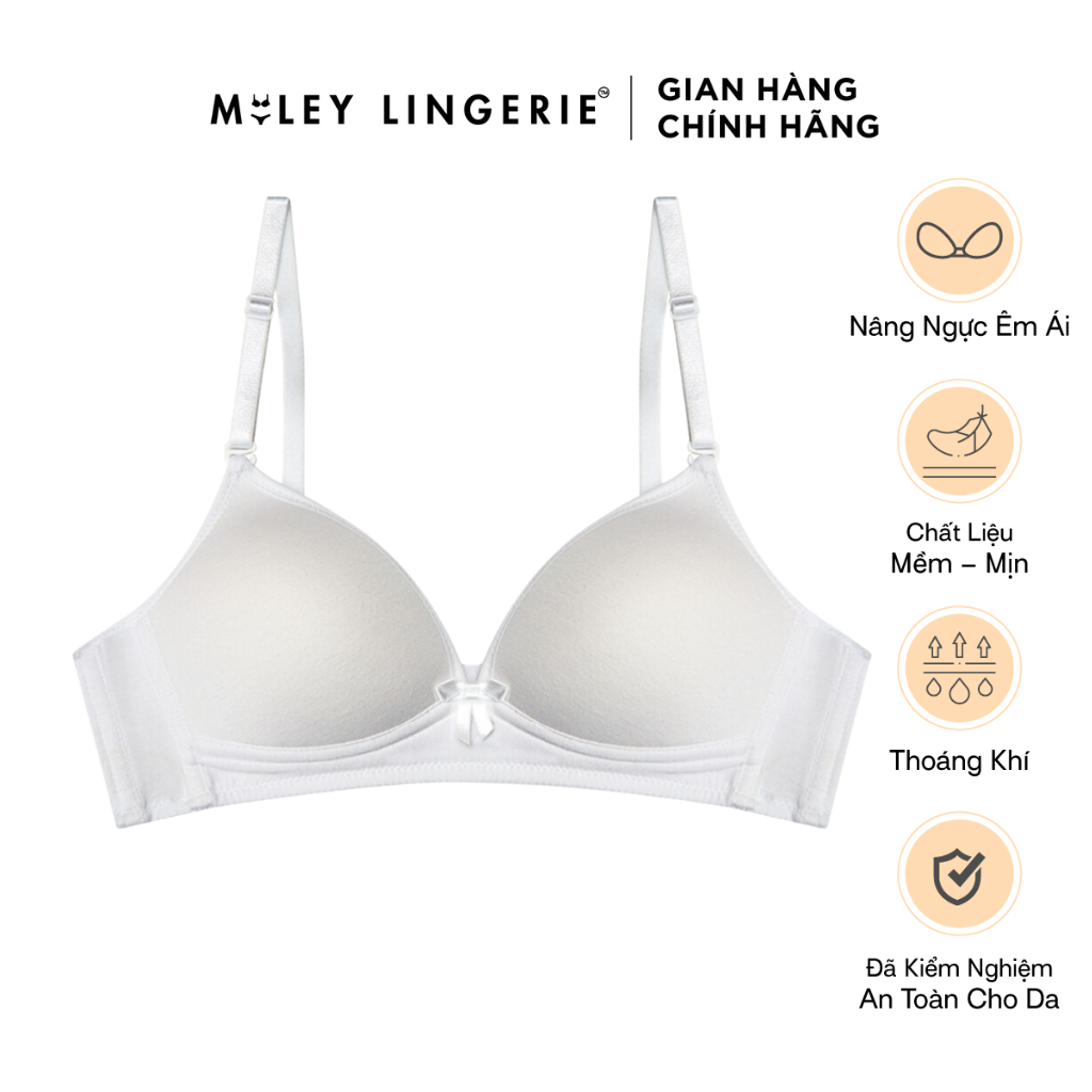 Áo Ngực Nữ Cotton Không Gọng Snow White Miley Lingerie Màu Kem BRW02115