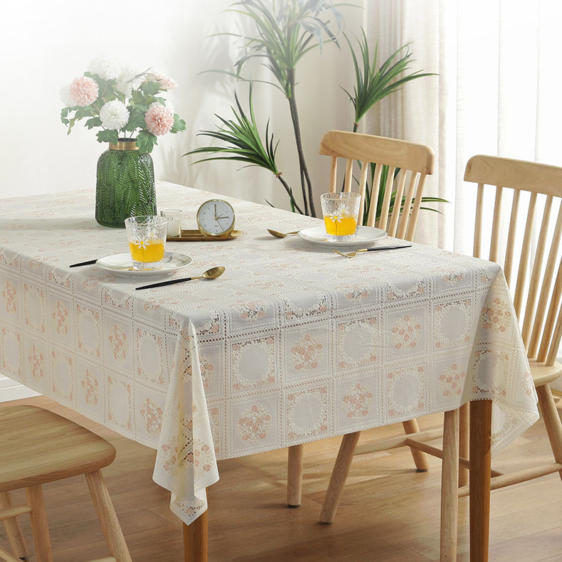 Khăn Trải Bàn PVC Cao Cấp Decor Bàn Ăn, Bàn Trà, Bàn Tiệc Họa Tiết Hoa Chống Thấm, Dễ Lau Chùi