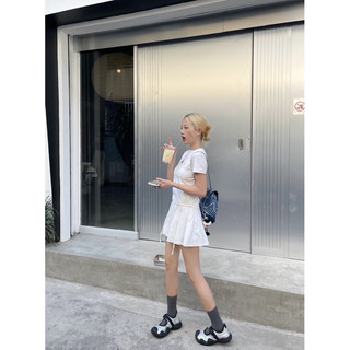 Chân váy Kaki phối ruy băng - Ribbon Skirt