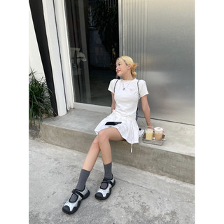 Chân váy Kaki phối ruy băng - Ribbon Skirt