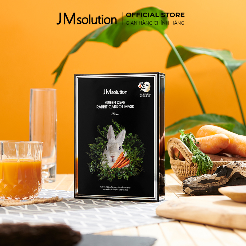 JMsolution Mặt Nạ Cà Rốt Green Dear Rabbit Mask Pure 30ml - Phục Hồi Làm Dịu Da - Chính Hãng