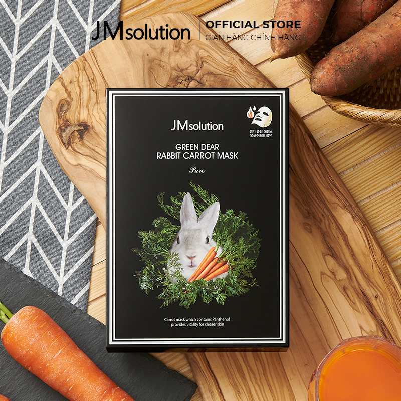 JMsolution Mặt Nạ Cà Rốt Green Dear Rabbit Mask Pure 30ml - Phục Hồi Làm Dịu Da - Chính Hãng
