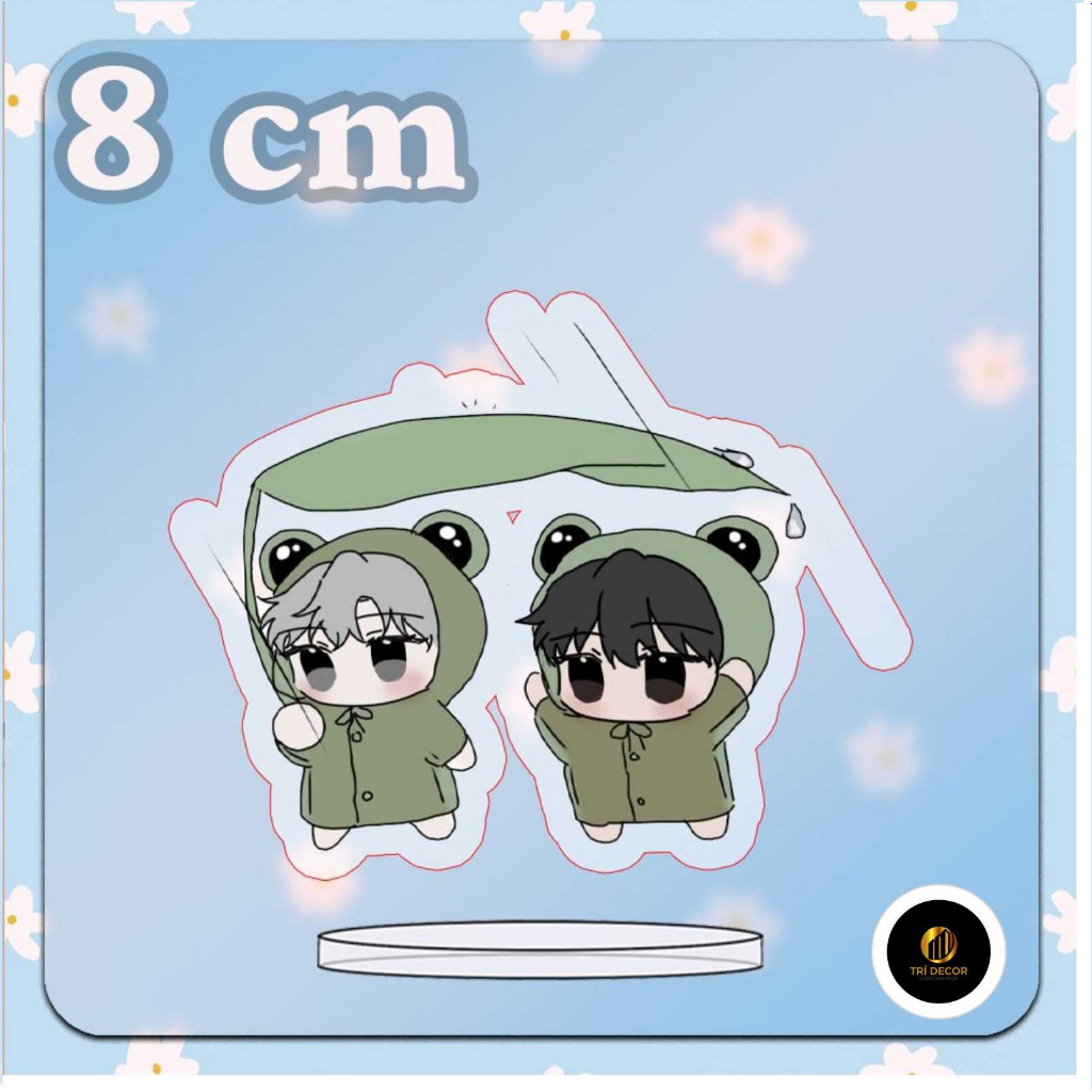 ( Mica trong acrylic) Móc khóa và standee 8cm Checkmate BL ver ếch con in hình anime chibi