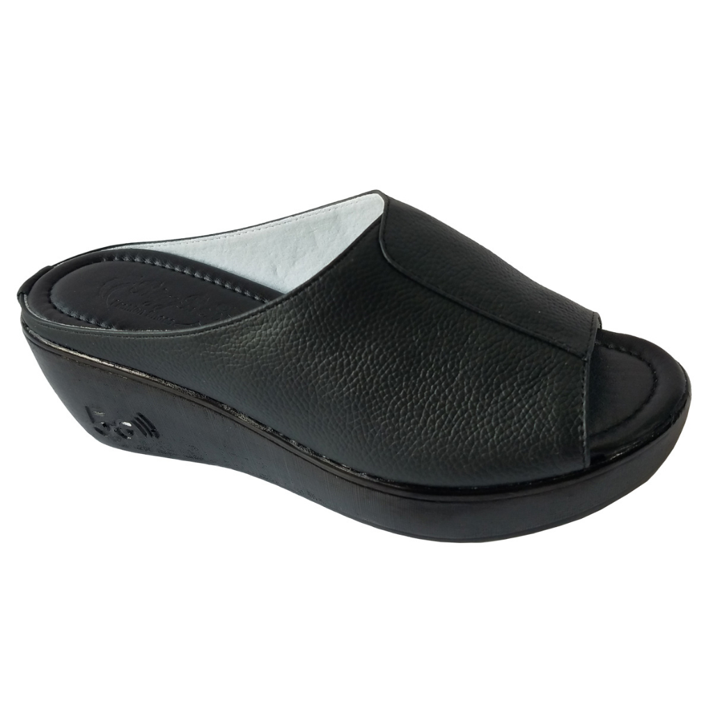 Dép xuồng nữ da bò thật BIGGBEN cao 5 phân HKD724