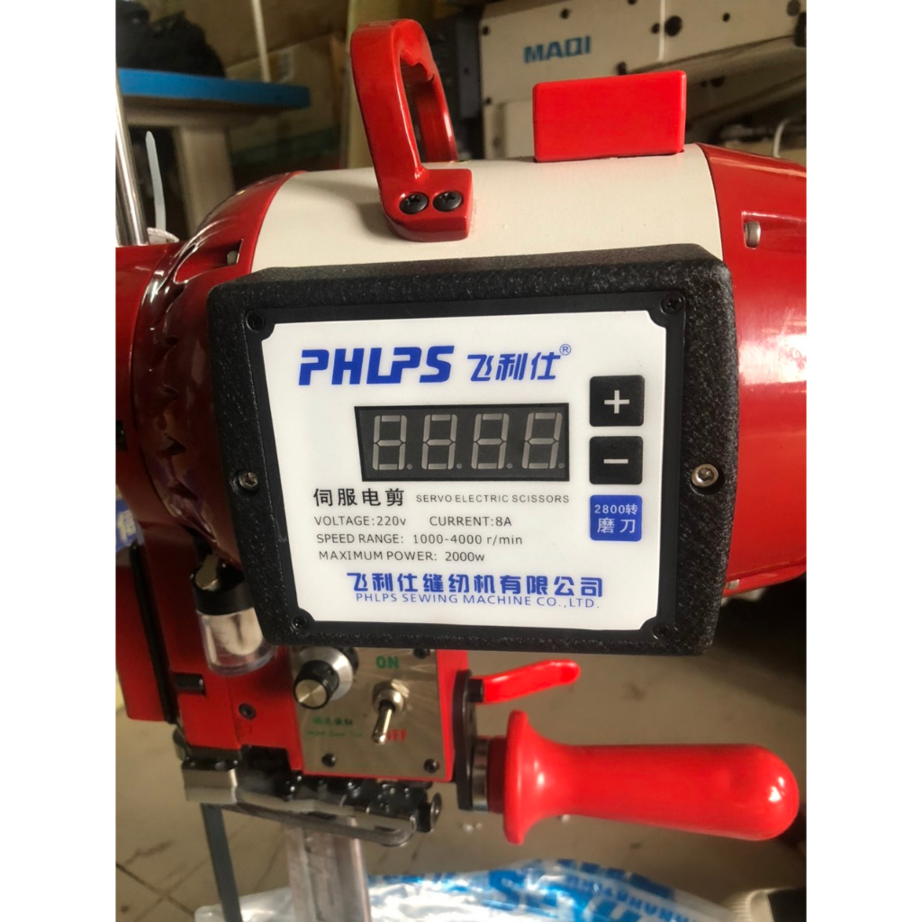 Máy Cắt Vải Đứng Philips Điện tử 8 Inch/10 Inch/12Inch – Công Suất 1600W, Phụ Kiện Ngành May