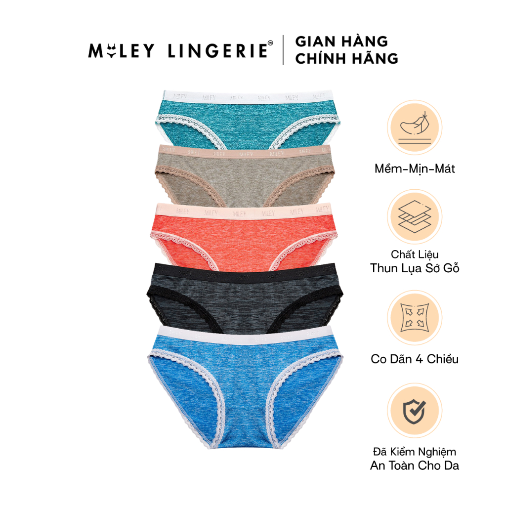 Combo 5 Quần Lót Thun Lạnh Sớ Gỗ Mysterious Miley Lingerie FWS1110 Màu Ngẫu Nhiên