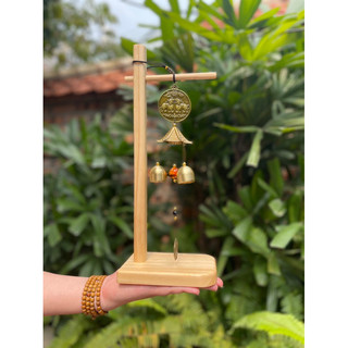 Giá kệ treo chuông gió phong thủy quan âm bằng gỗ, giá treo cây trang trí, treo khánh phật