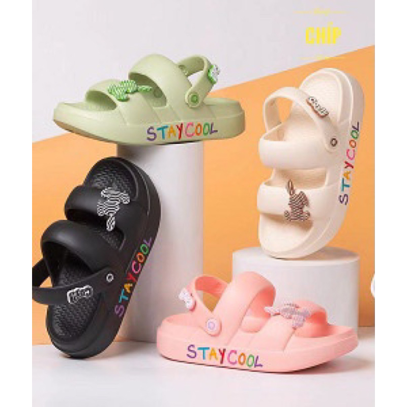 sandal bé gái dép quai hậu cho bé gái gấu êm chân mềm STAYCOOl đi học đi chơi mùa hè chống nước đi mưa QN 609 ( ảnh thật