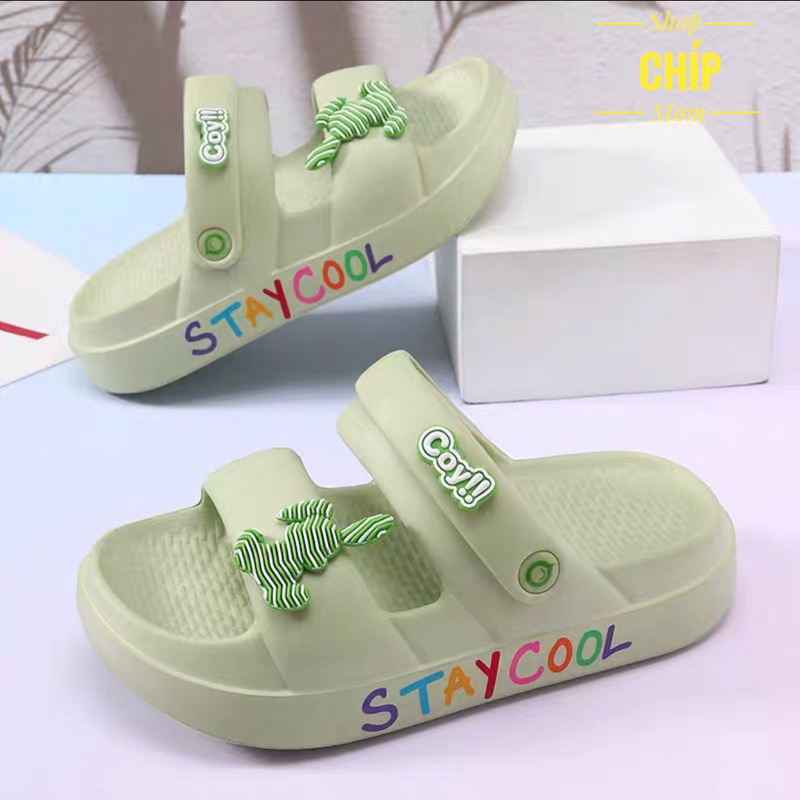 sandal bé gái dép quai hậu cho bé gái gấu êm chân mềm STAYCOOl đi học đi chơi mùa hè chống nước đi mưa QN 609 ( ảnh thật