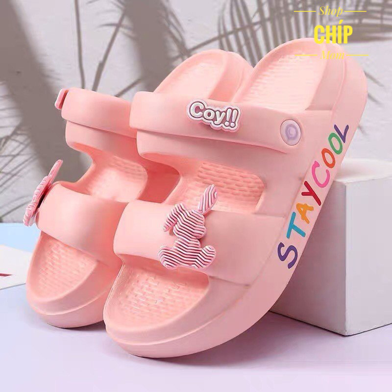 sandal bé gái dép quai hậu cho bé gái gấu êm chân mềm STAYCOOl đi học đi chơi mùa hè chống nước đi mưa QN 609 ( ảnh thật