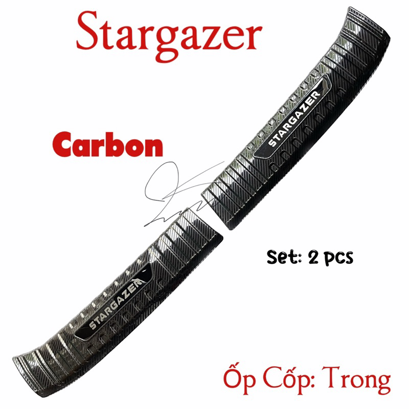Ốp Chống trầy Cốp Trong Ngoài CACBON xe Stargazer 2022 2023 2024 2025 Vân Carbon cao cấp