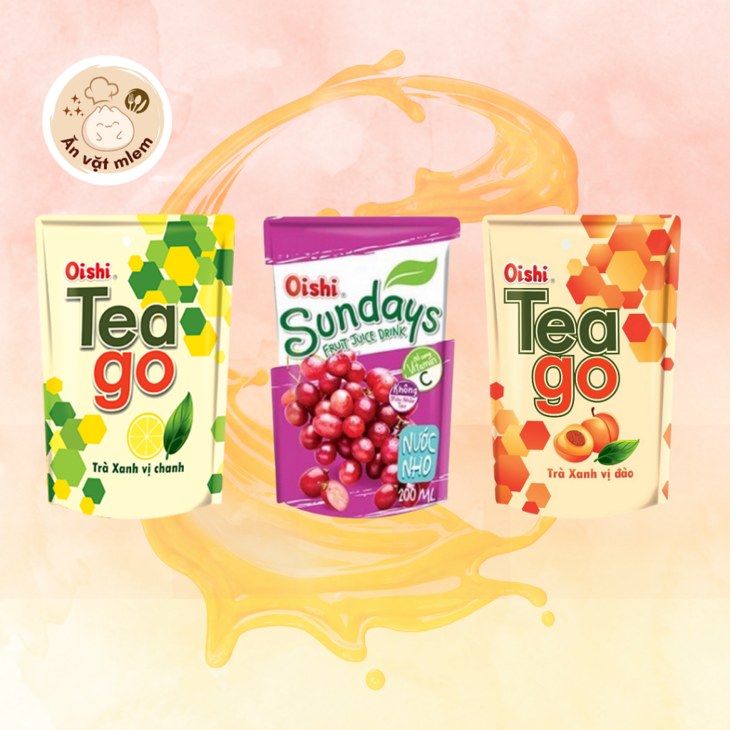 [SIÊU MLEM] Nước trái cây oishi 3 vị Teago Chanh, Đào, Nho thơm mát ...