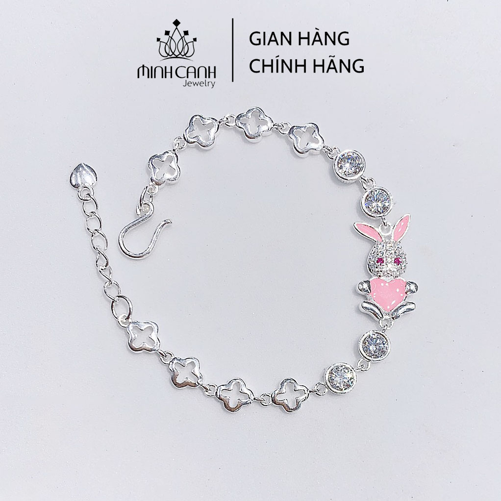 Ảnh Lắc Bạc Thỏ Hồng Cho Bé Gái - Minh Canh Jewelry 1