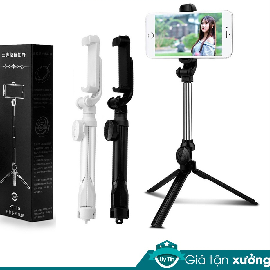 Gậy Chụp Ảnh Tự Sướng XT10 Selfie Kèm Chân Đứng Tripod Kết Nối